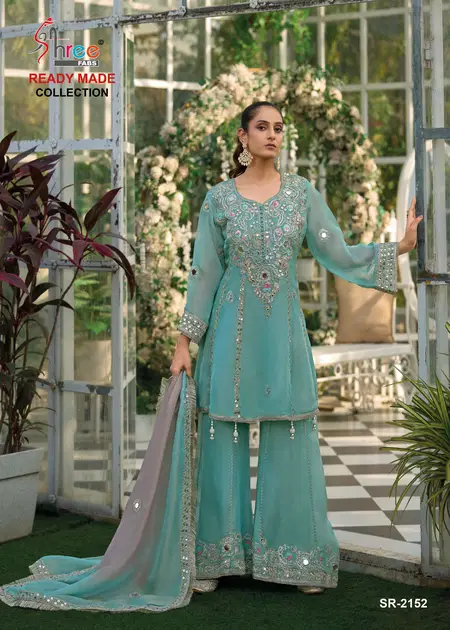 Sr 2152 A To D By Shree Chiffon Mirror Work Wholesale Readymade Pakistani Suits In India